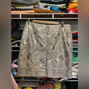 Women’s Sequin Embellished Skirt - Silver